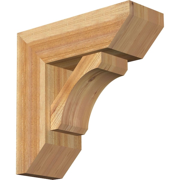 Ekena Millwork Legacy Slat Rough Sawn Bracket w/ Offset Brace, Western Red Cedar, 8"W x 22"D x 22"H BKT0806X22X22LEC06RWR - main